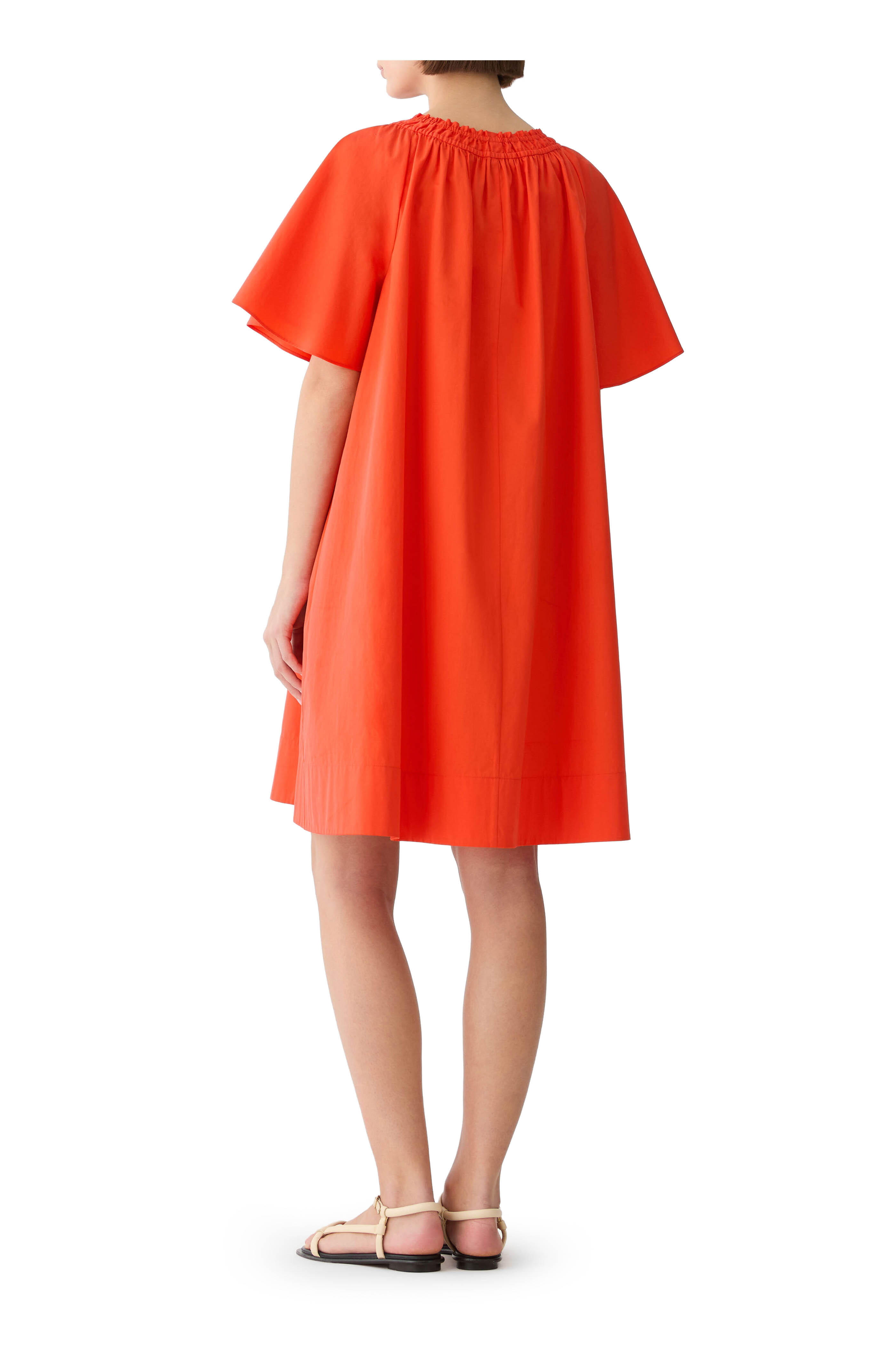Lafayette 148 New York - Orange Poppy Organic Cotton Poplin Swing Dress - view 3
