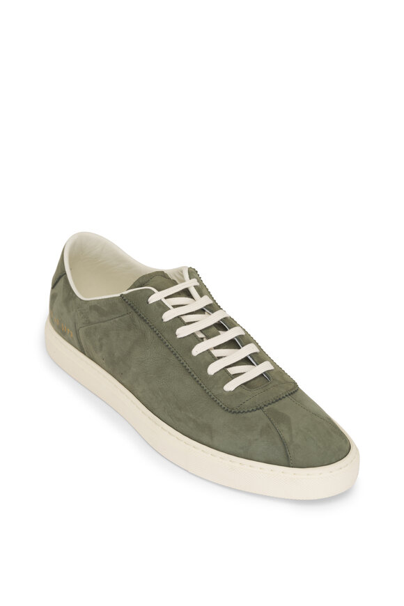 Common Projects Tennis Sage Green Suede Low Top Sneaker
