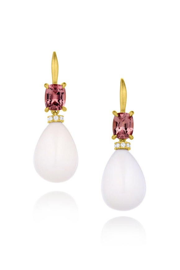 Leigh Maxwell 18k Yellow Gold Gemmy Malaya Garnet Opal Earring - view 1