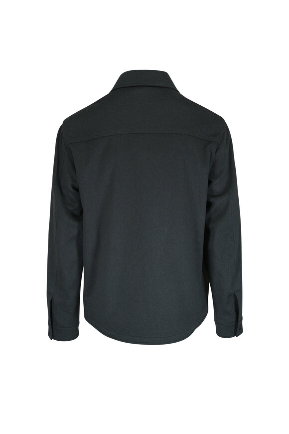 Maurizio Baldassari Olive Cashmere Overshirt - view 3