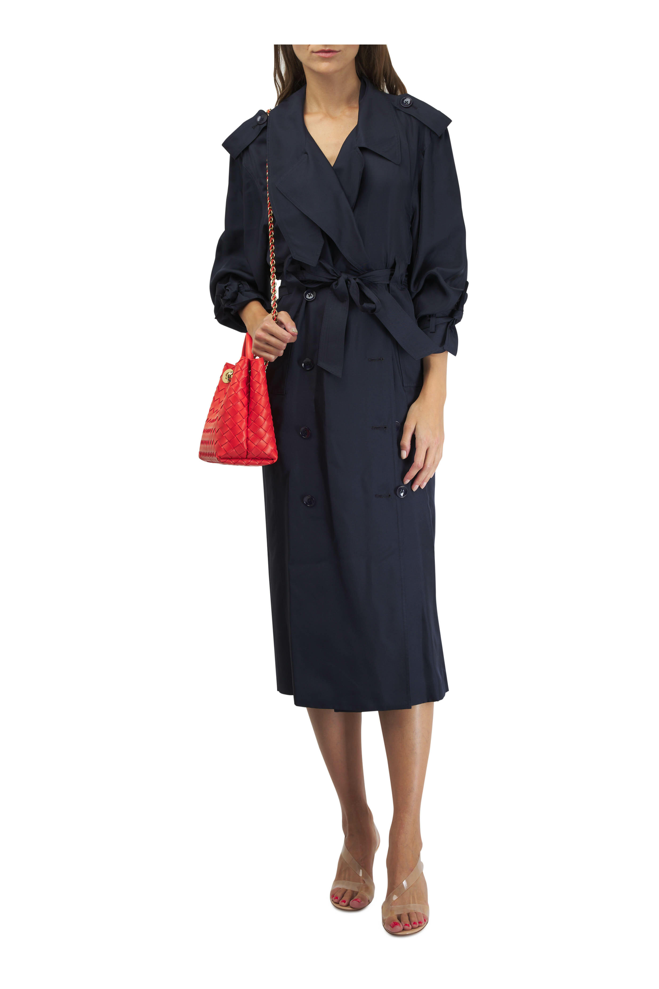 Bottega Veneta - Small Andiamo Orange Leather Chain Shoulder Bag