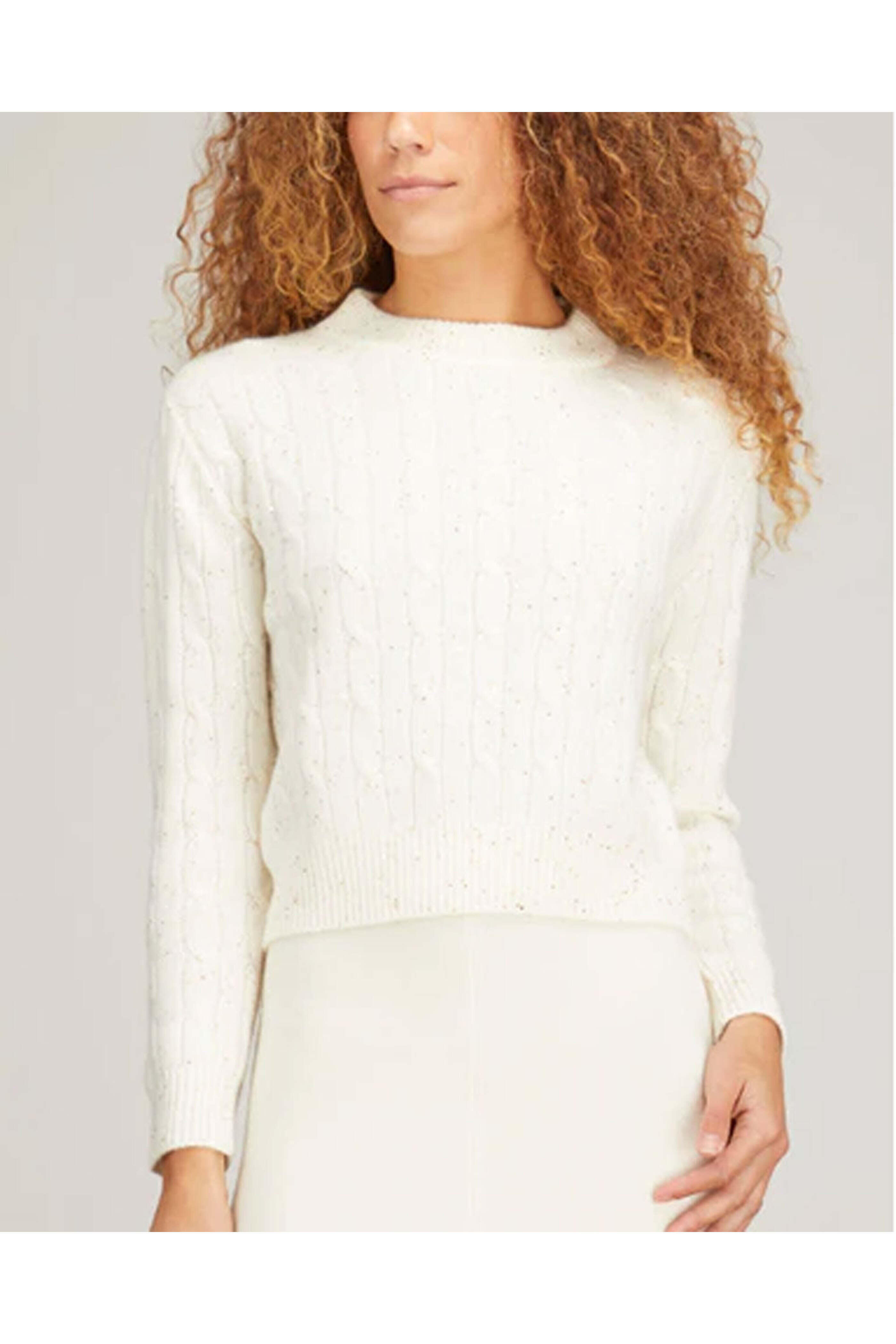 Arch4 - Ivory Clover Mews Sweater with Gold Sequins
