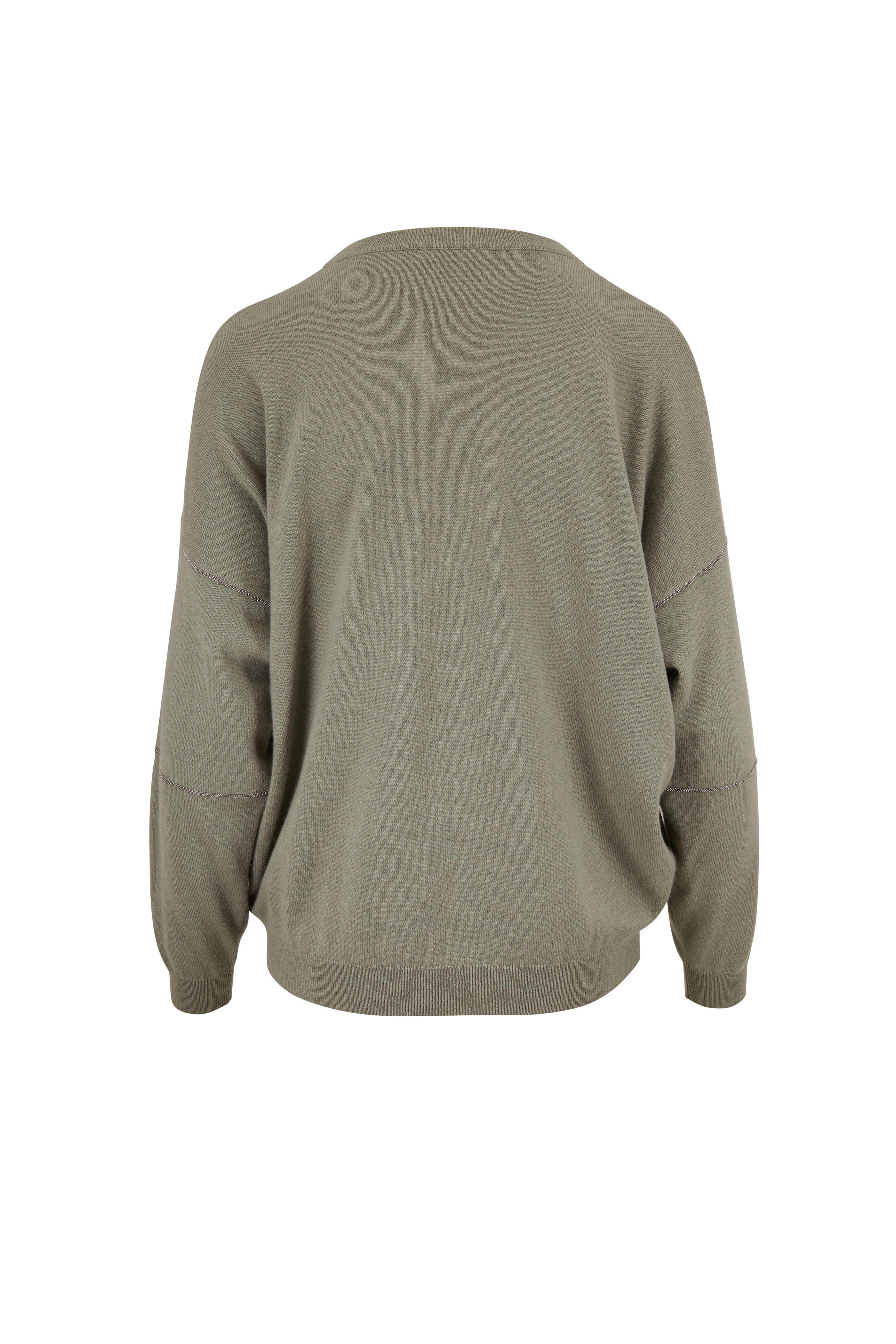 Brunello Cucinelli - Military 2-Ply Cashmere Monili Trim Sweater