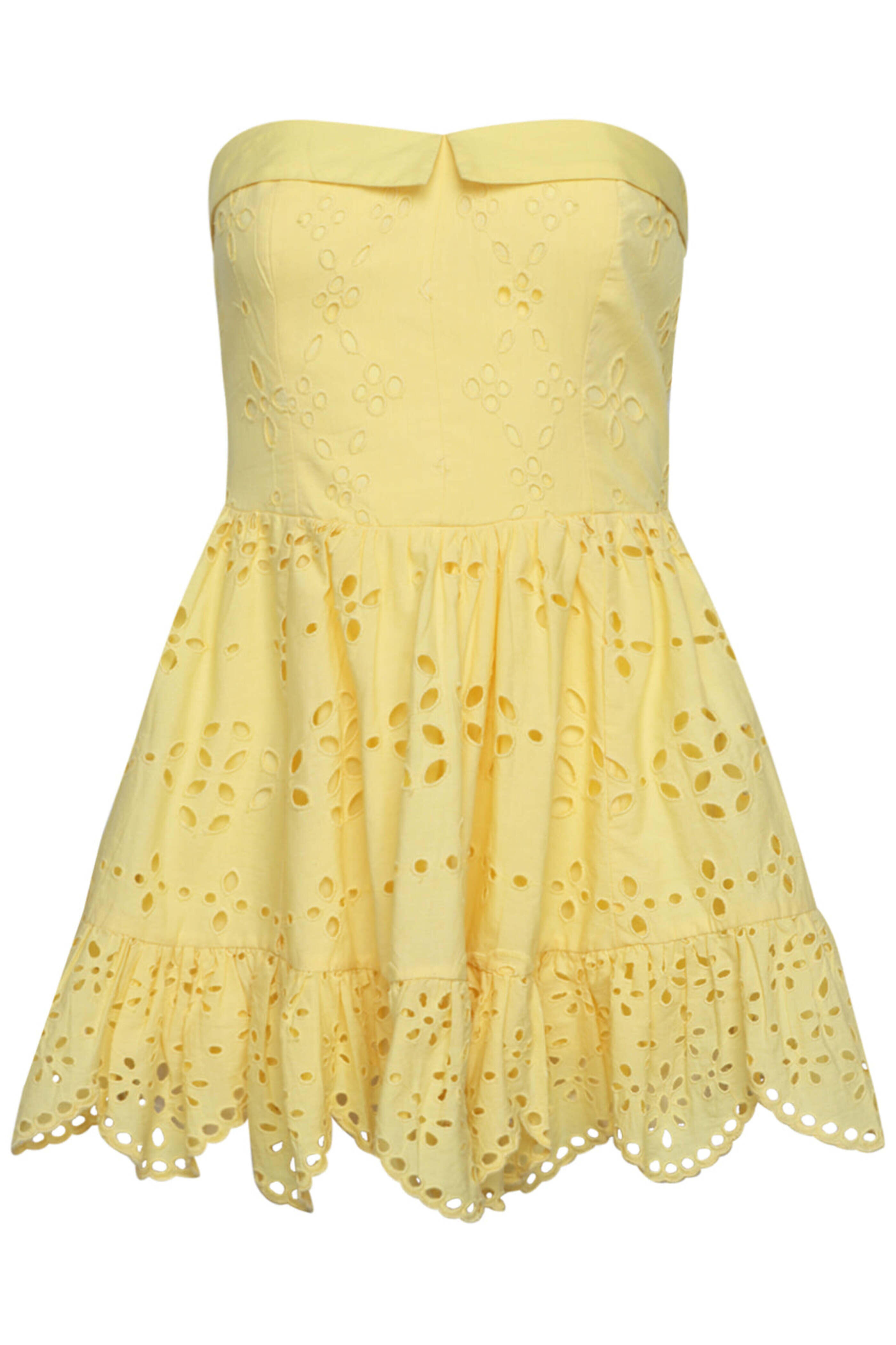 Hemant & Nandita - Yellow Strapless Adya Mini Dress