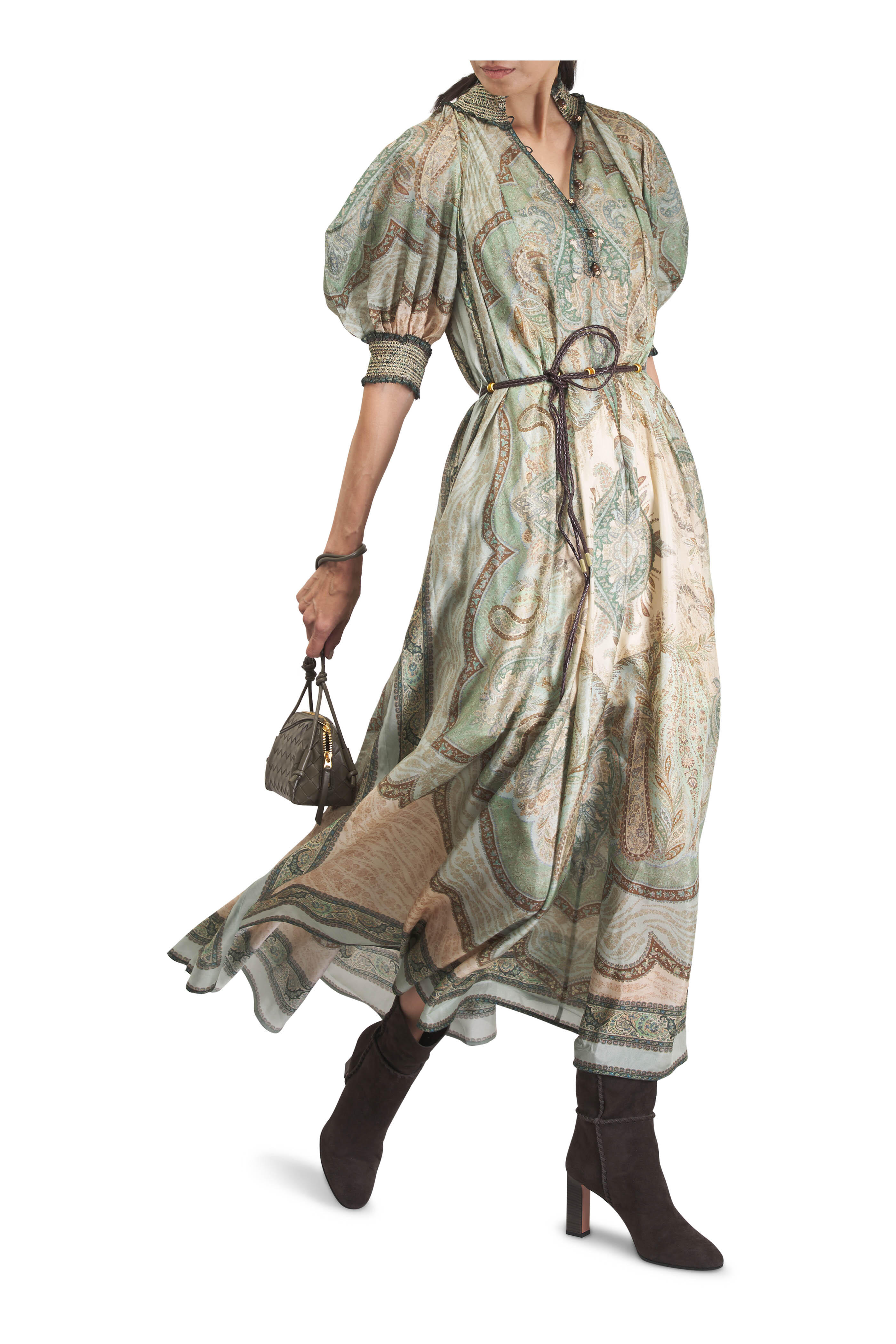 Zimmermann - Wanderlust Teal Multicolor Billow Dress