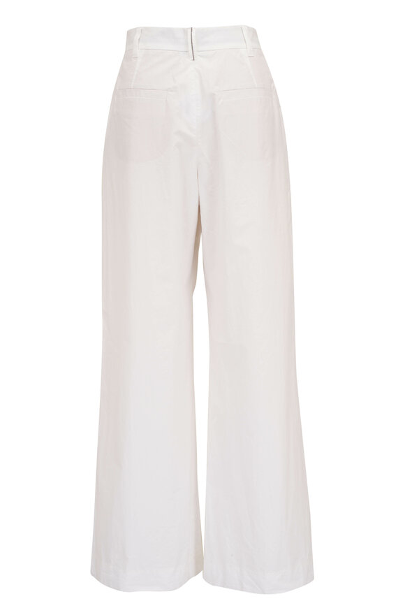 Brunello Cucinelli - White Poplin Wide Leg Pant