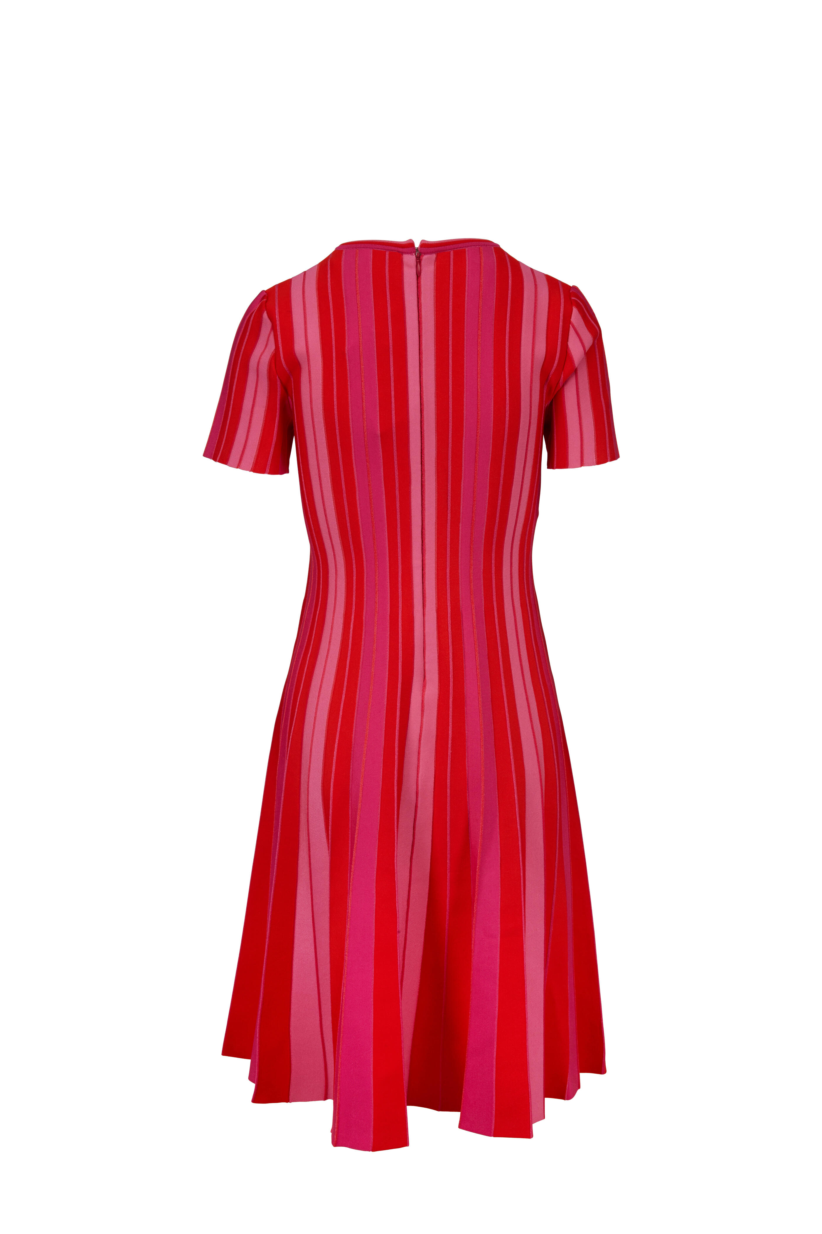 Carolina Herrera - Cayenne Striped Pleated Knit Dress
