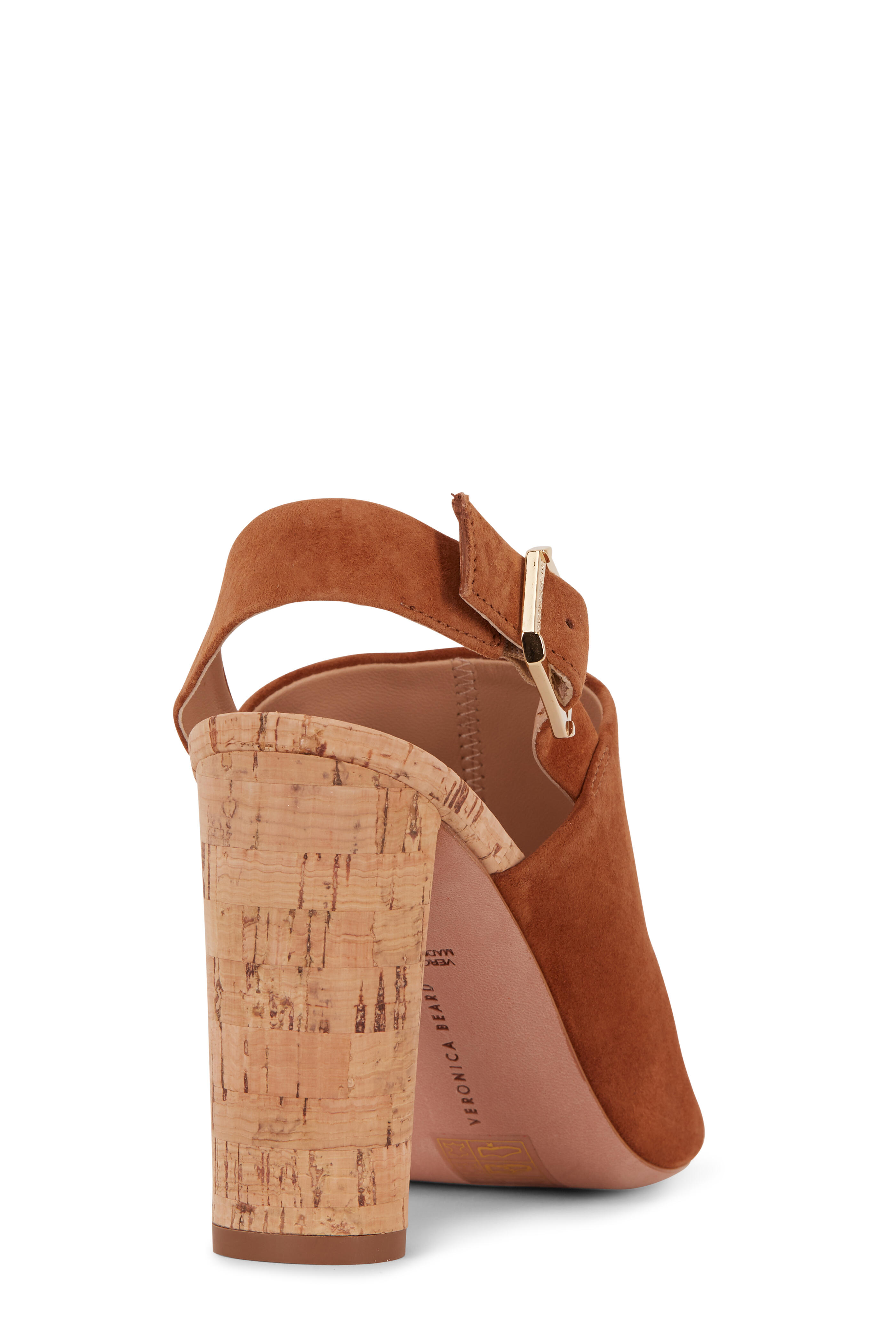 Veronica Beard - Bodhi Pecan Suede Cork Heel Slingback, 90mm