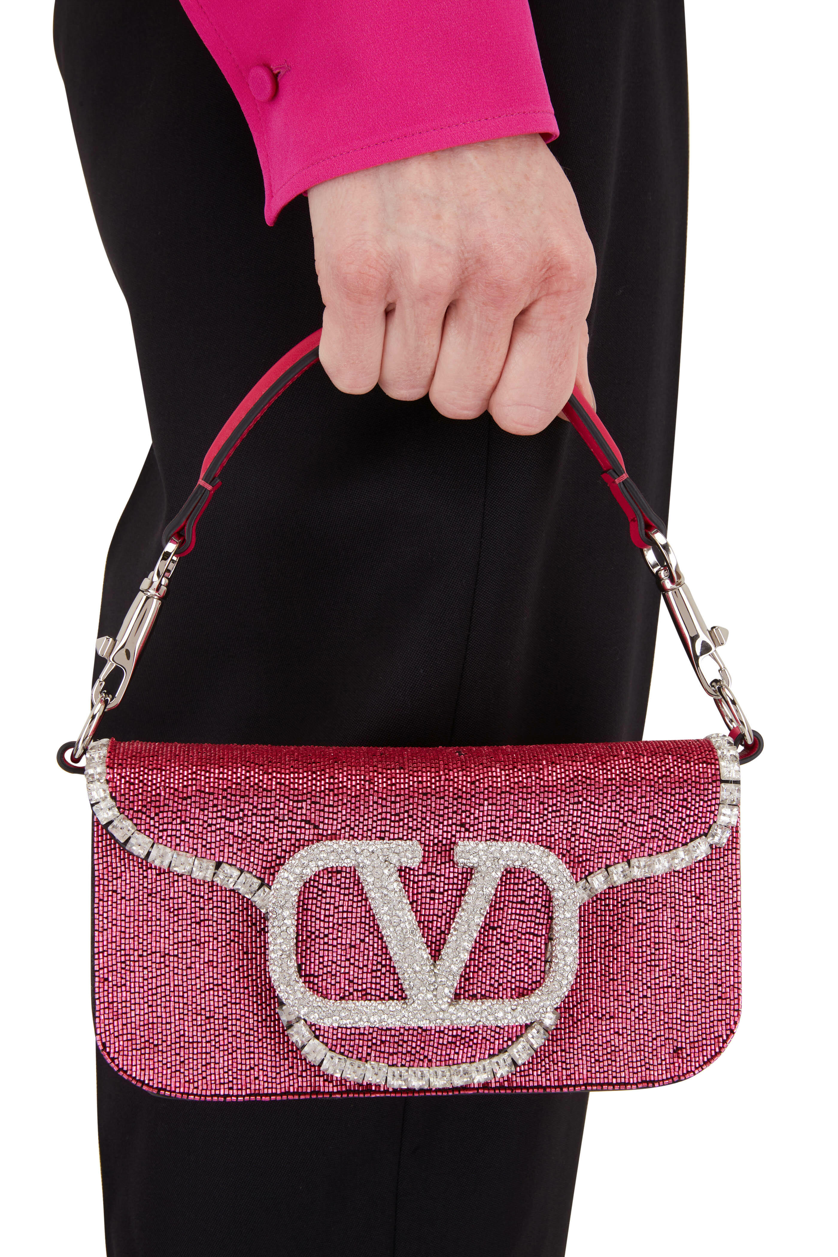 Handbag with v logo hot sale