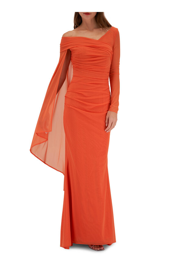 Talbot Runhof - Orange Slim Fit Asymetric Gown 