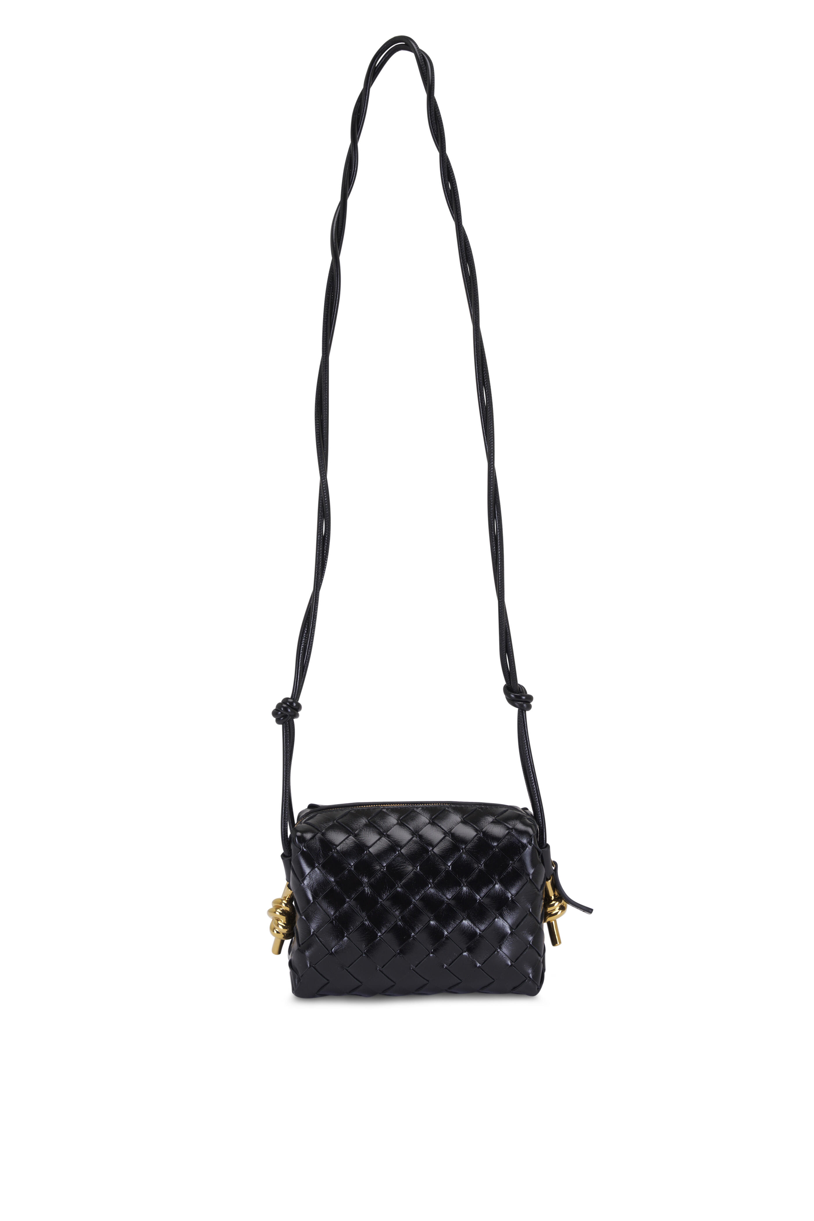 Bottega Veneta - Mini Loop Metal Knot Black Intrecciato Bottega Veneta - Mini Loop Metal Knot Black Intrecciato