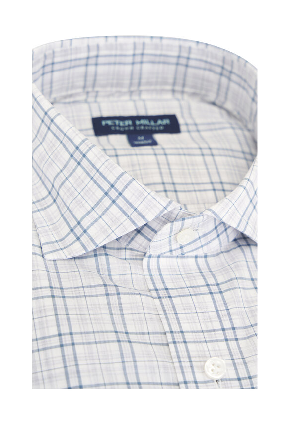 Peter Millar Pietro British Gray Plaid Cotton Sport Shirt - view 5