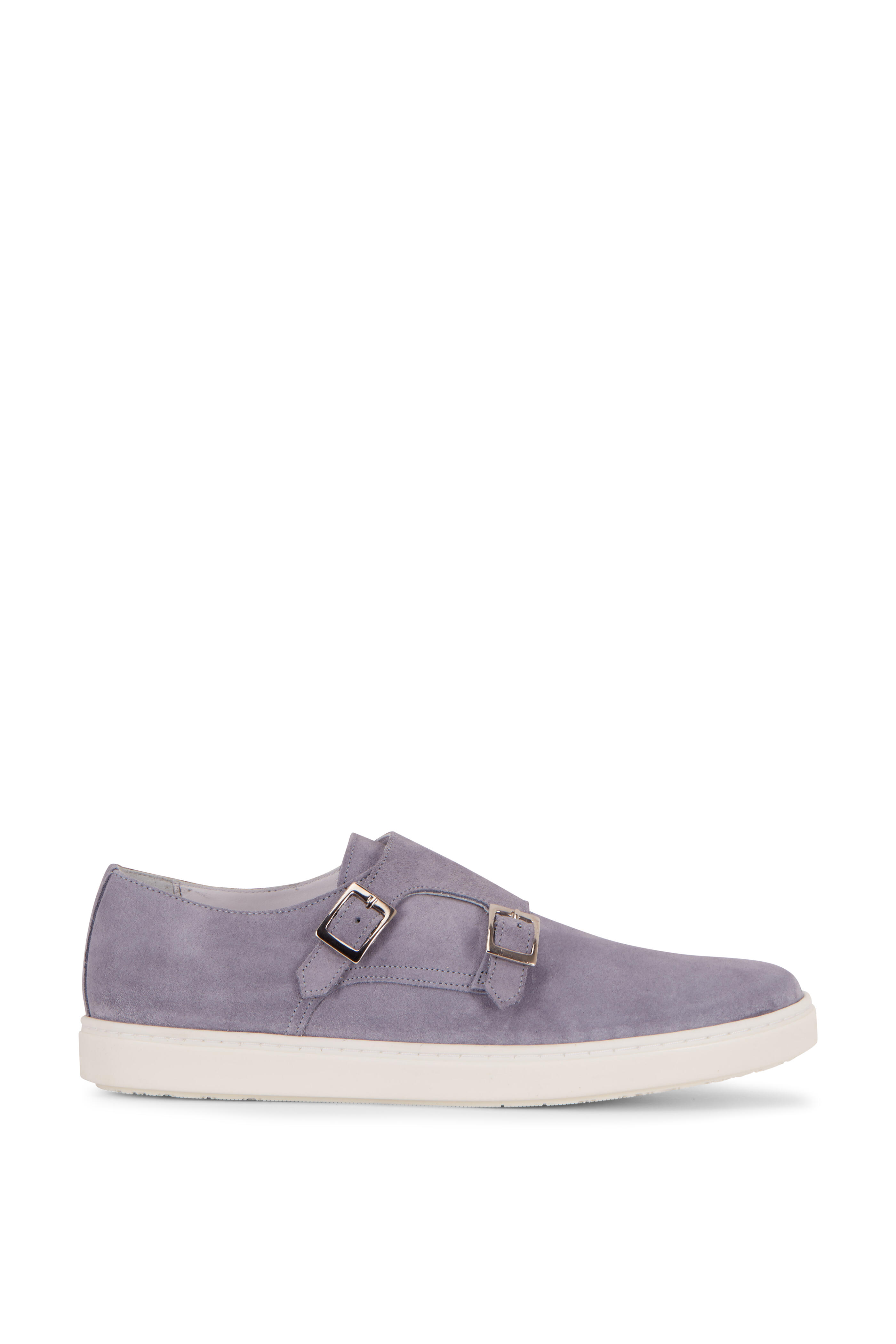 G Brown - Jaxon Light Blue Suede Double-Monk Sneaker display picture 1
