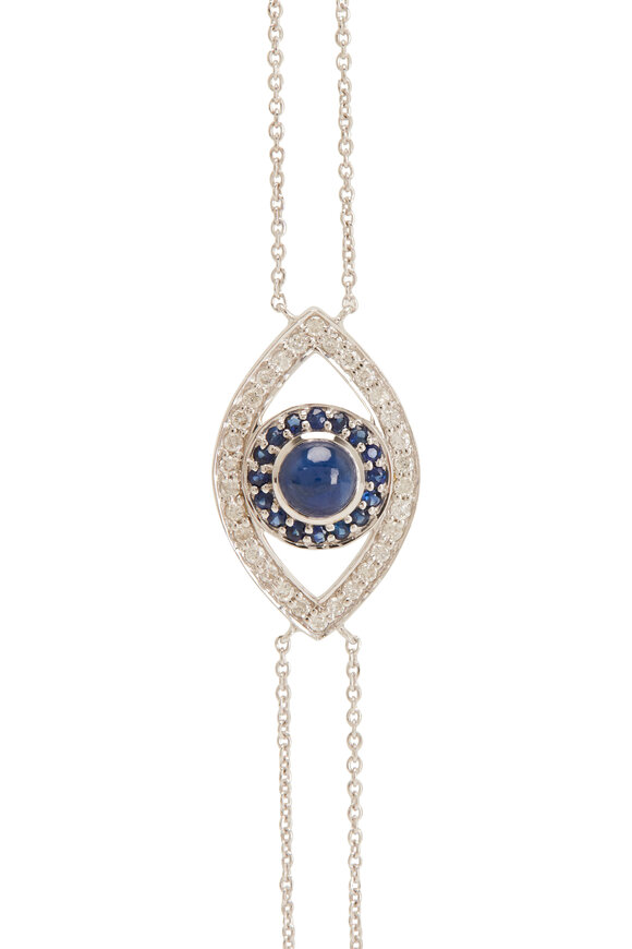 Kai Linz - Diamond & Blue Sapphire Evil Eye Chain Bracelet