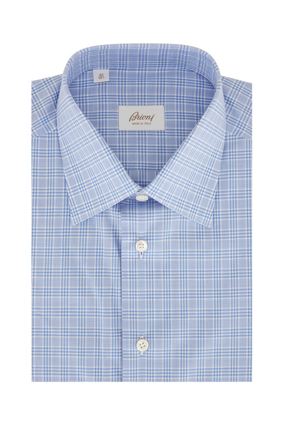 Brioni - White & Blue Check Sportshirt 