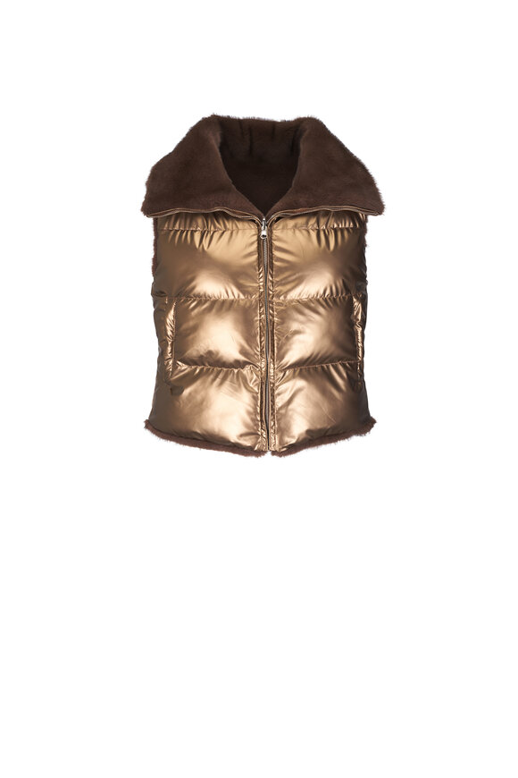 Viktoria Stass - Mocha Bronze Vegan Fur Reversible Vest