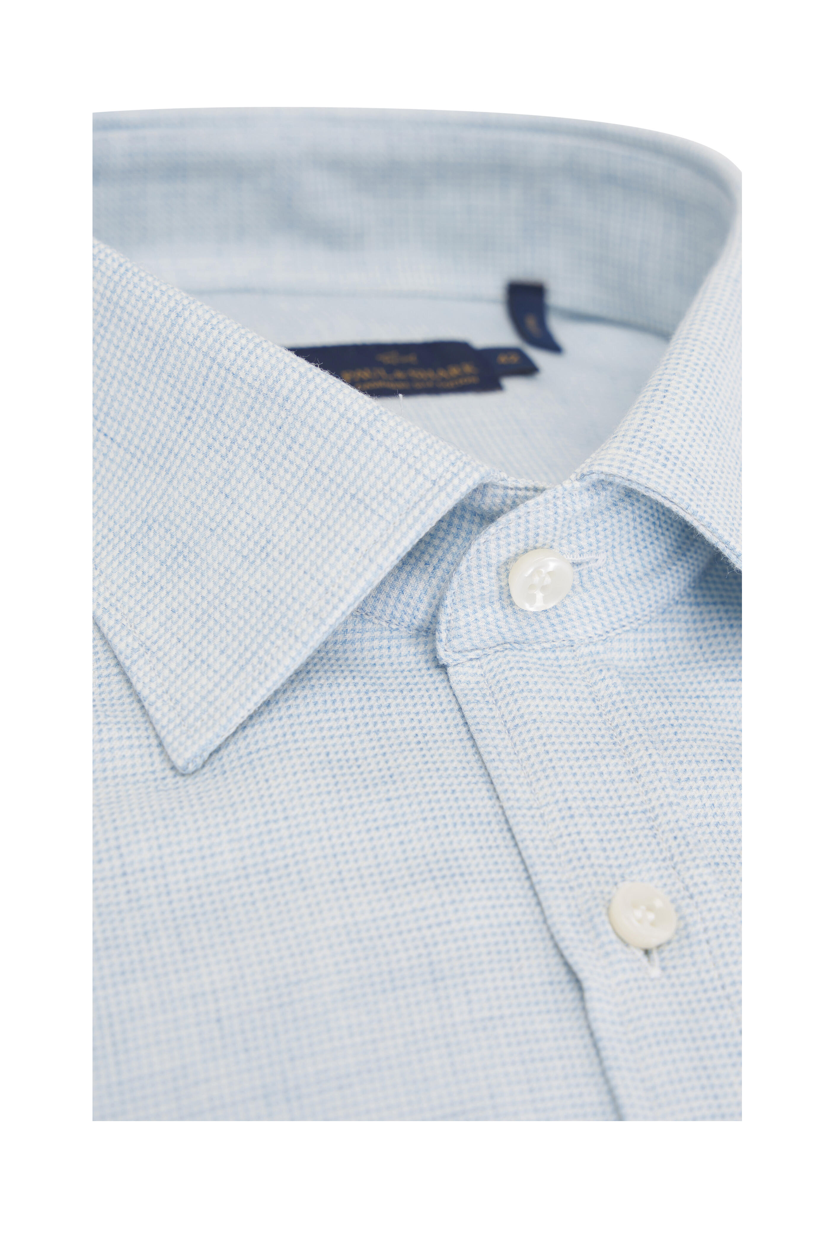 Paul & Shark - Light Blue & White Micro Check Sport Shirt