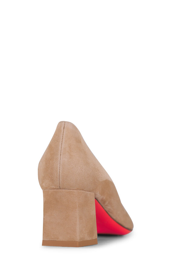 Santoni Hasmig Light Brown Suede Pump, 50mm - view 3