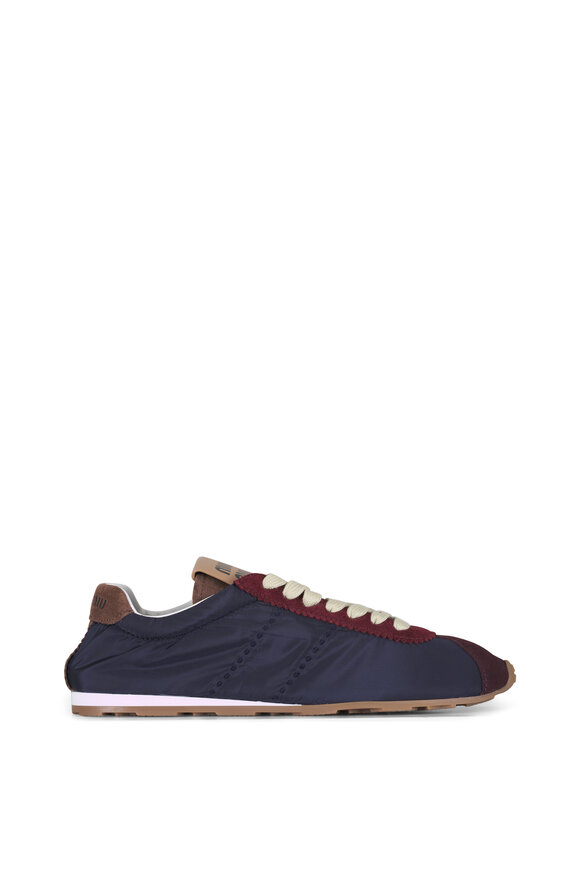 Miu Miu Plume Blue & Dark Red Nylon Sneaker - view 4
