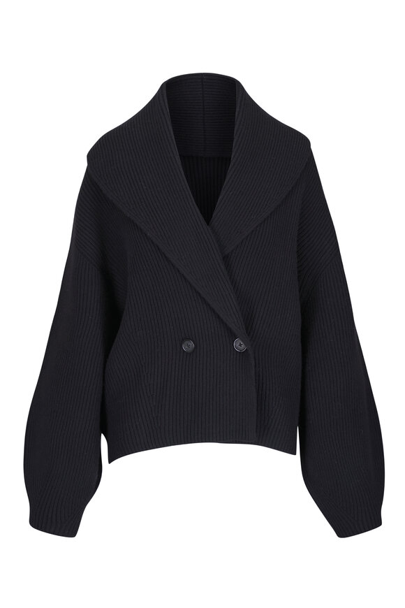 Totême Black Shawl Lapel Cardigan - view 1