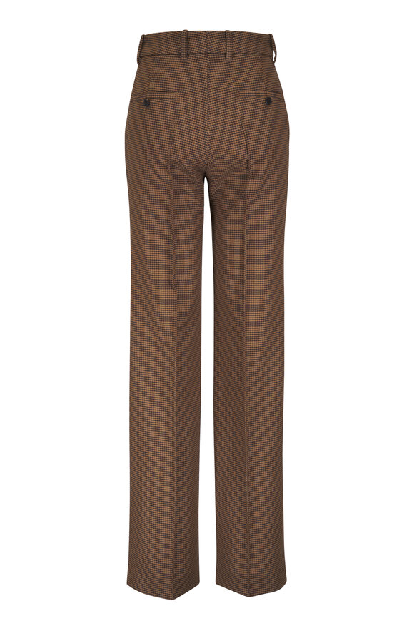 Nili Lotan Etoile Brown Pleated Wool Pant - view 2