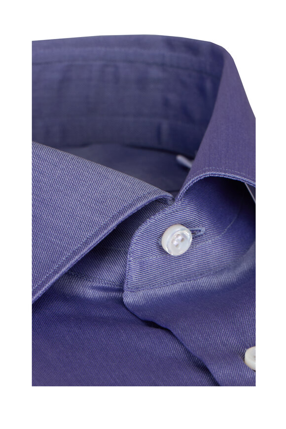 Fray Blue Cotton Sport Shirt - view 2