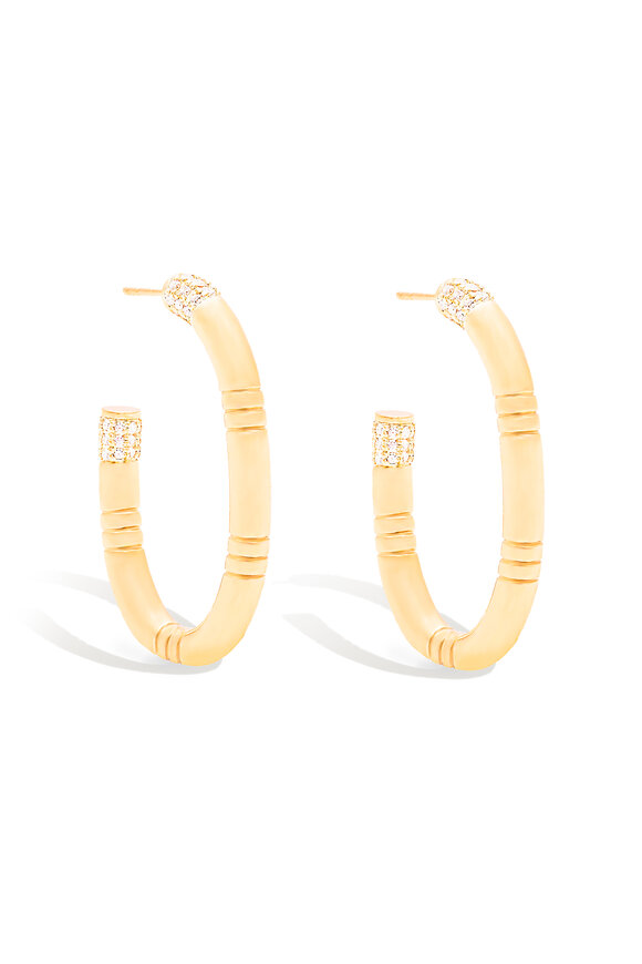 Campbell + Charlotte - 14K Large Diamond Hoops