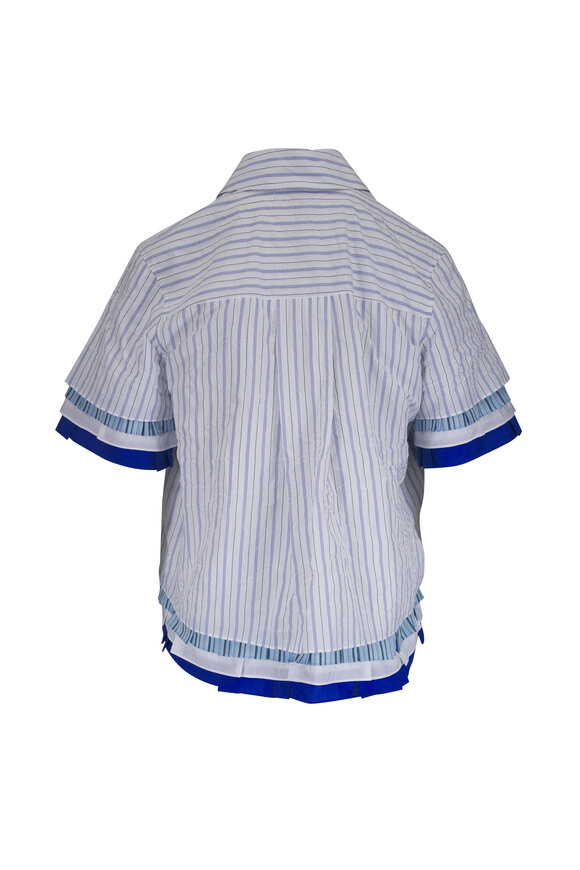 Loewe White & Blue Stripe Multi Layer Blouse - view 3
