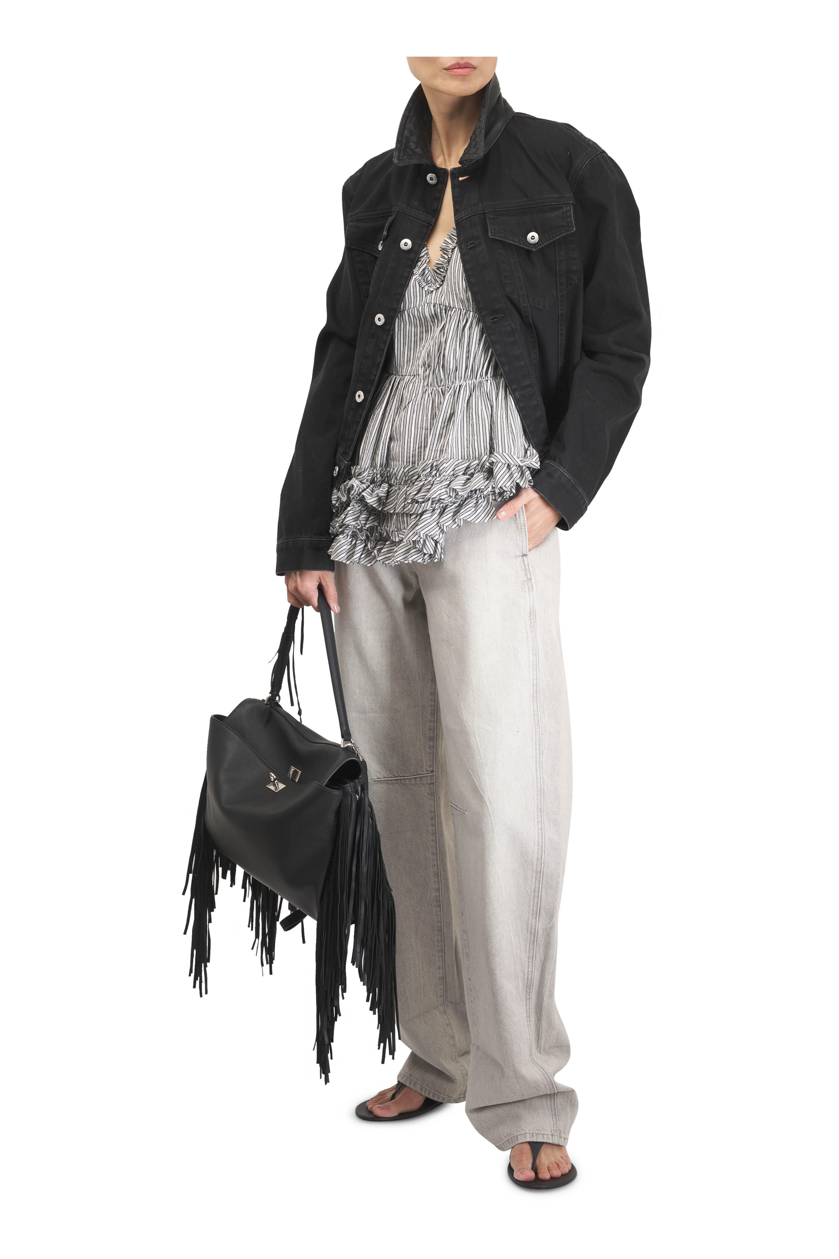 Dries Van Noten - Cemil Washed Striped Ruffled Tank Top