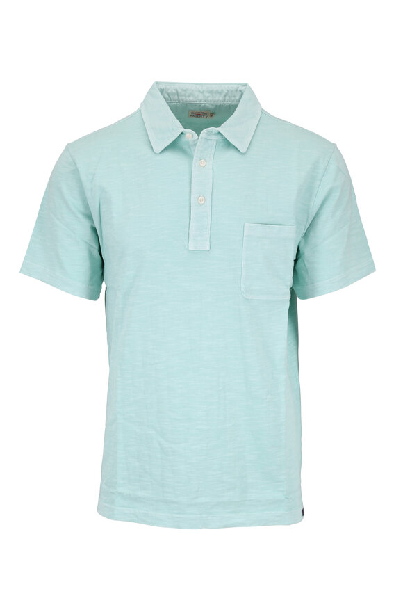 Faherty Brand Turquoise Sunwashed Short Sleeve Polo