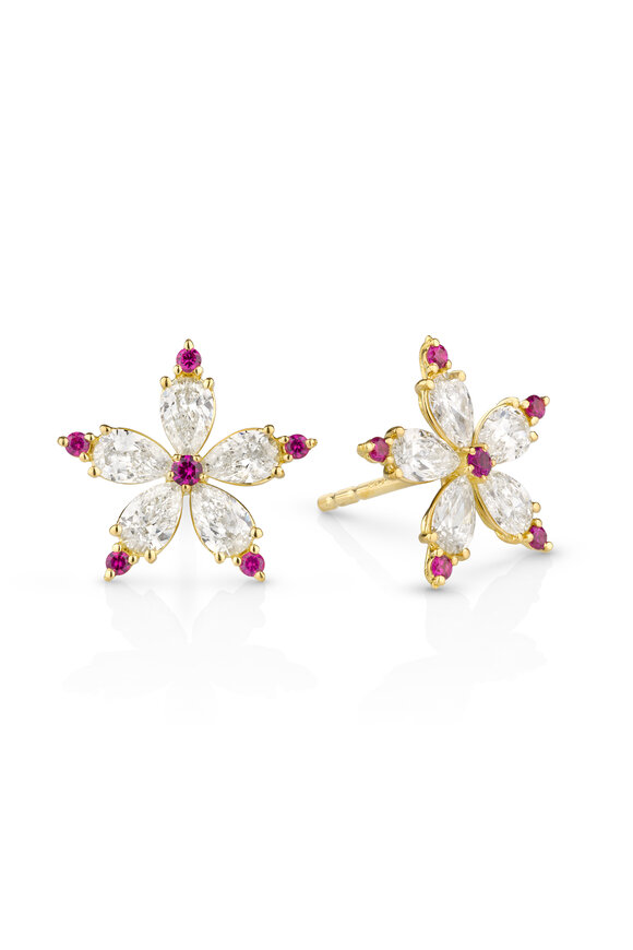 Paul Morelli 18k Yellow Gold Large Steallanise Stud Earring - view 1