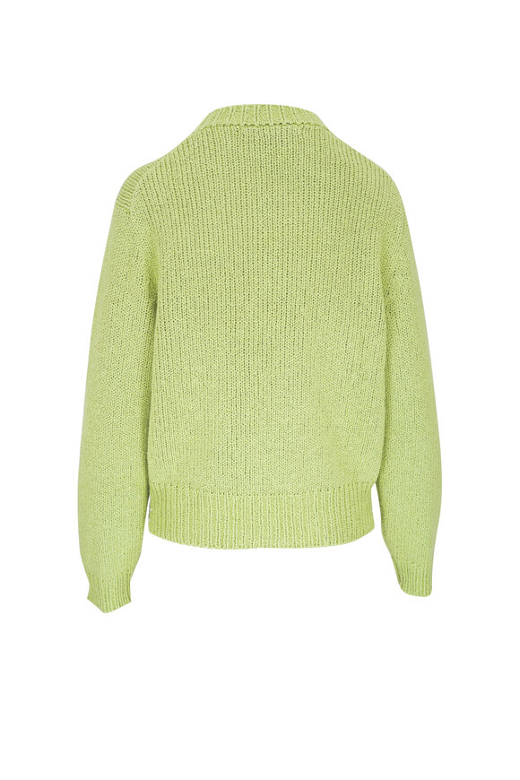 The Elder Statesman - Nora Wasabi Greeen Cotton Sweater 