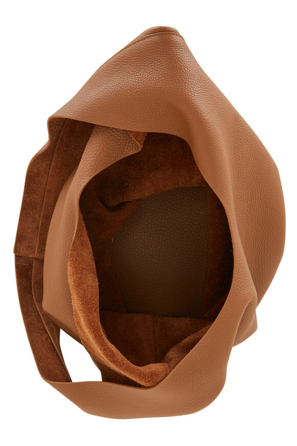 The Row - Bindle Three Caramel Grained Leather Hobo