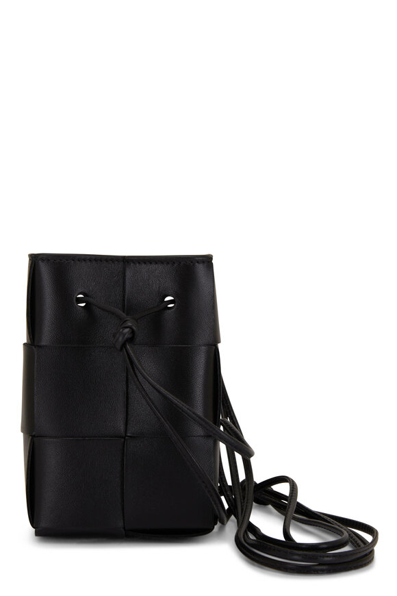 Bottega Veneta - Mini Black Cassette Bucket Crossbody Bag