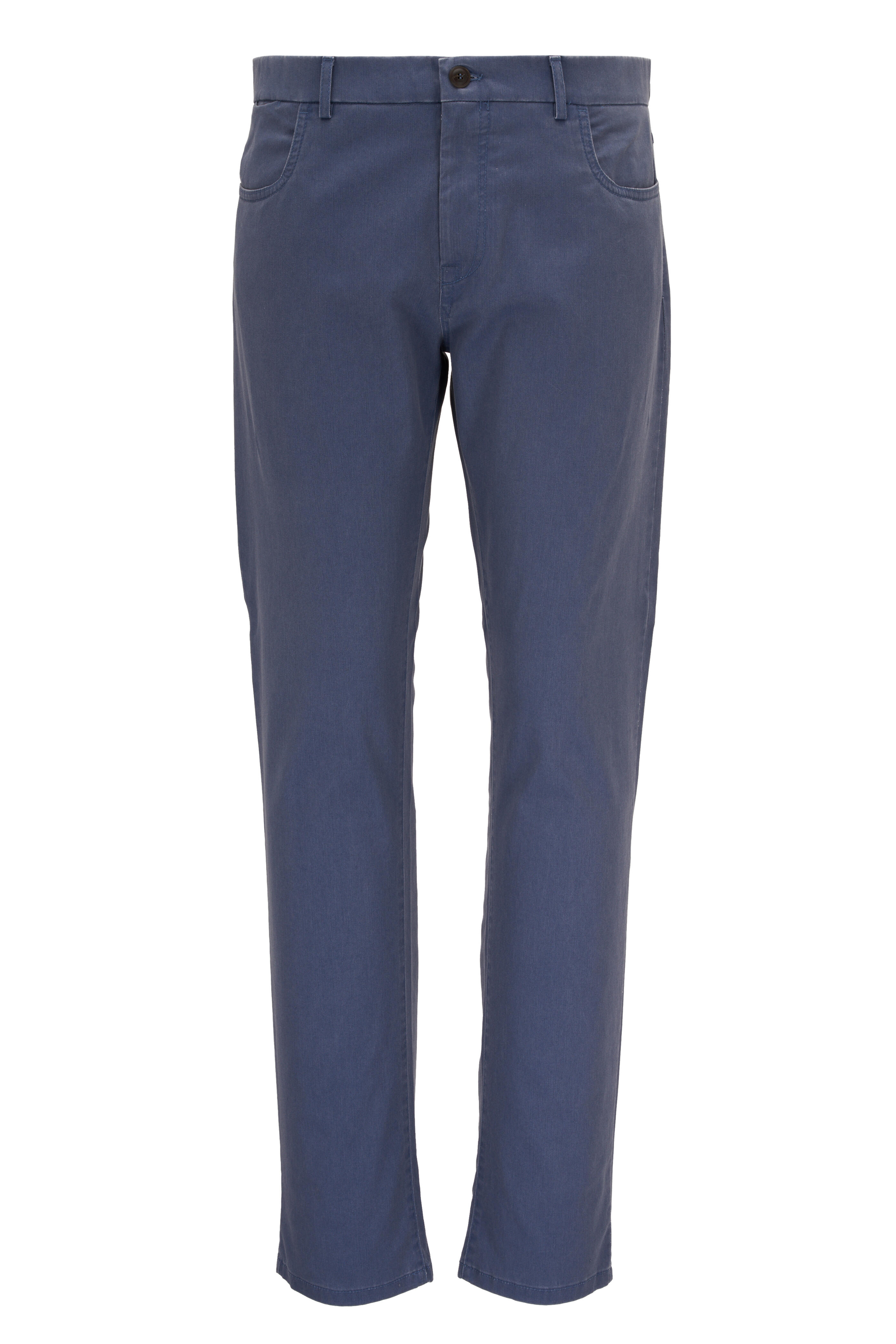 Canali - Blue Stretch Twill Five Pocket Pant