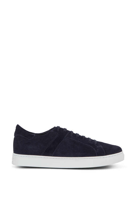 Aaron Navy Blue English Suede Sneaker