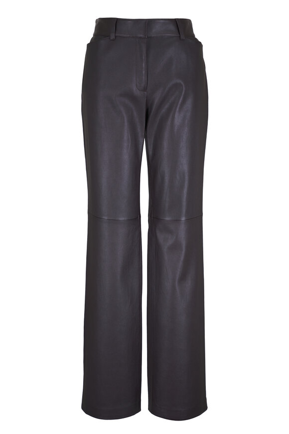 Lafayette 148 New York Bond Truffle Stretch Leather Pant - view 1