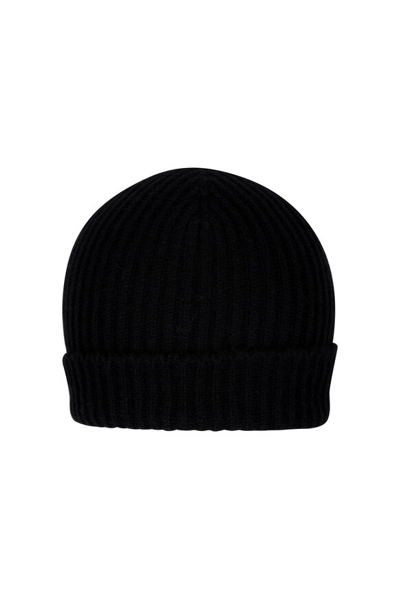 Alex Begg Alex Black Ribbed Cashmere Beanie