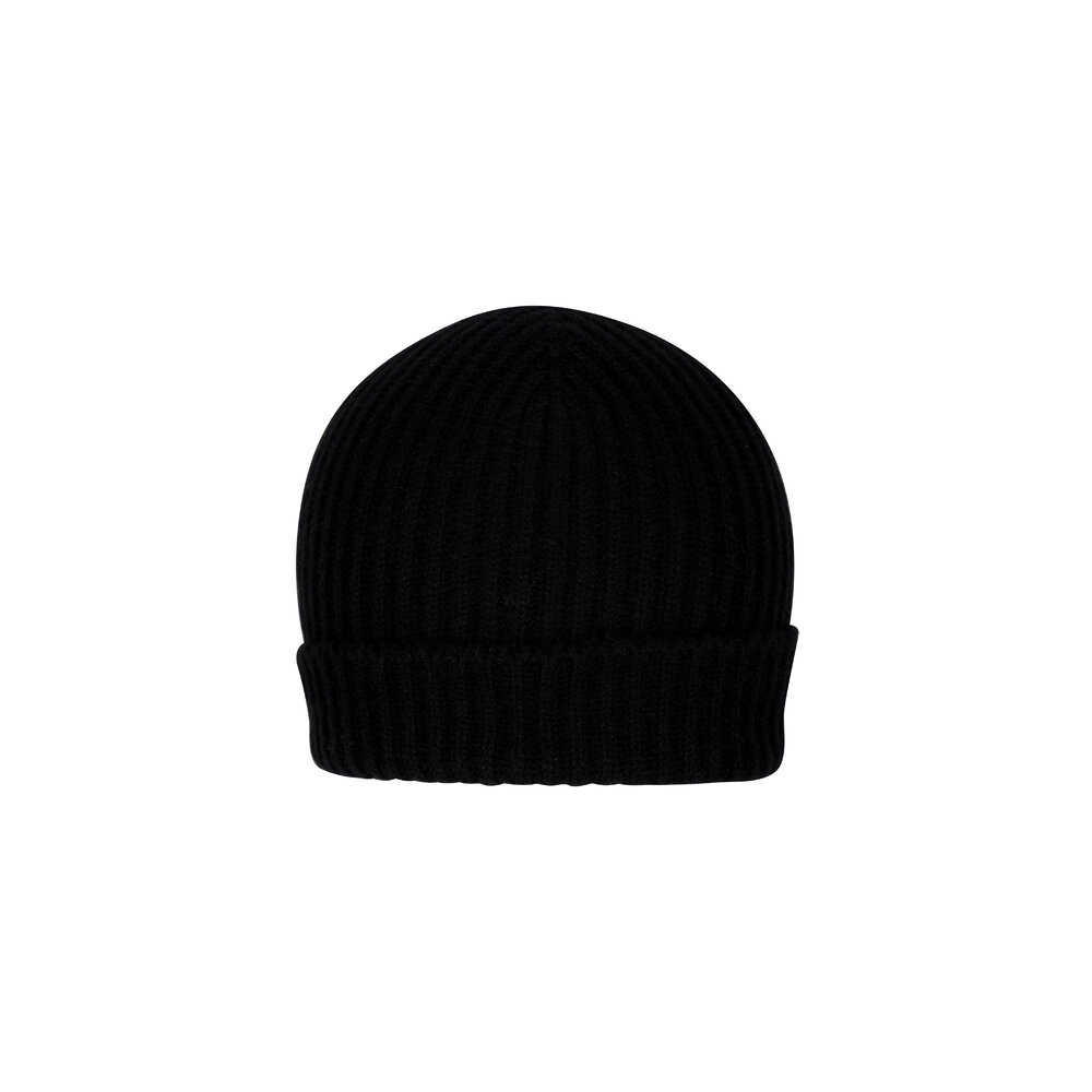 Alex Begg - Alex Black Ribbed Cashmere Beanie | Mitchell Stores