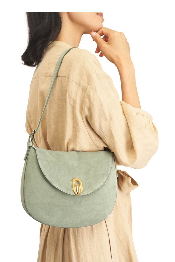Savette Small Tondo Cactus Flower Suede Hobo - view 2