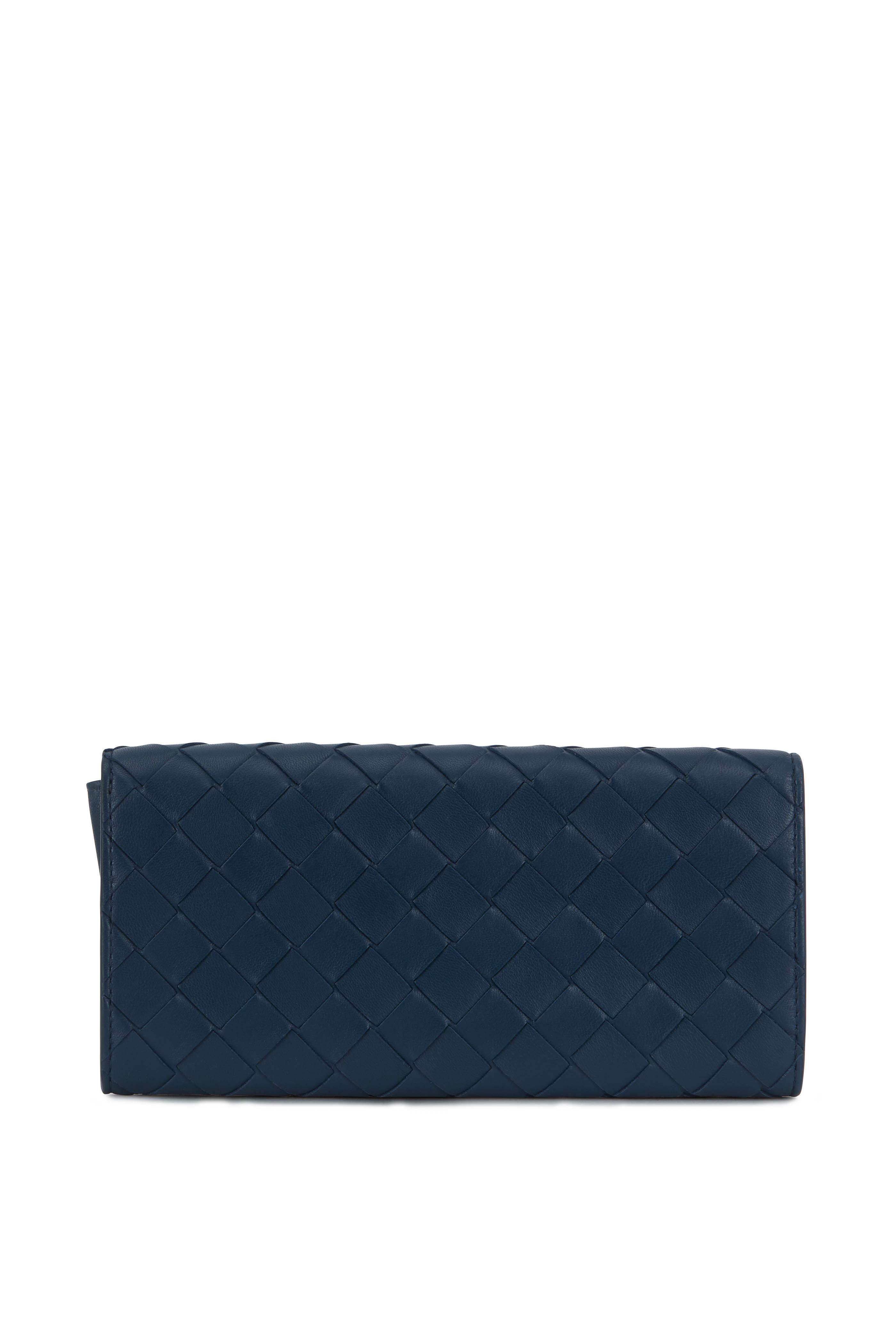 Bottega Veneta - Petrol Blue Intrecciato Flap Wallet