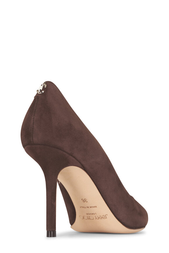 Jimmy Choo Love Chocolate Suede Pump, 85mm - view 4