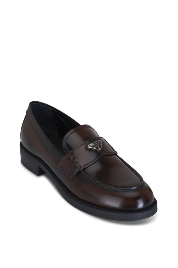 Prada Burnt Chile Leather Loafer 