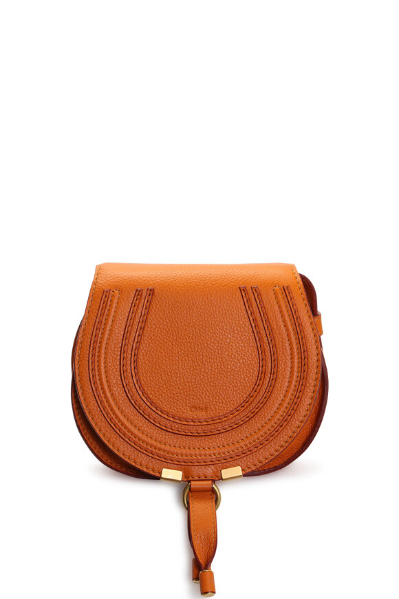 Chloé - Marcie Small Burnt Orange Saddle Crossbody Bag