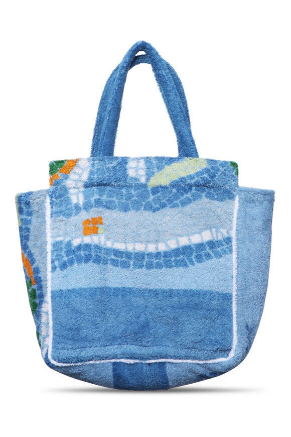 Lily Moross Terry Cloth Cabana Tote in Light Blue - view 5
