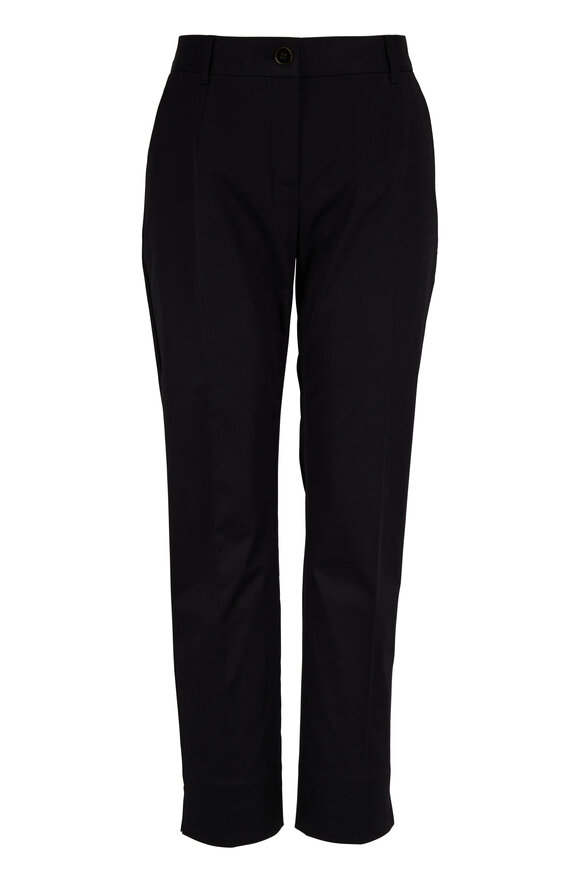 Dolce & Gabbana - Black Stretch Cotton Poplin Cropped Pant 