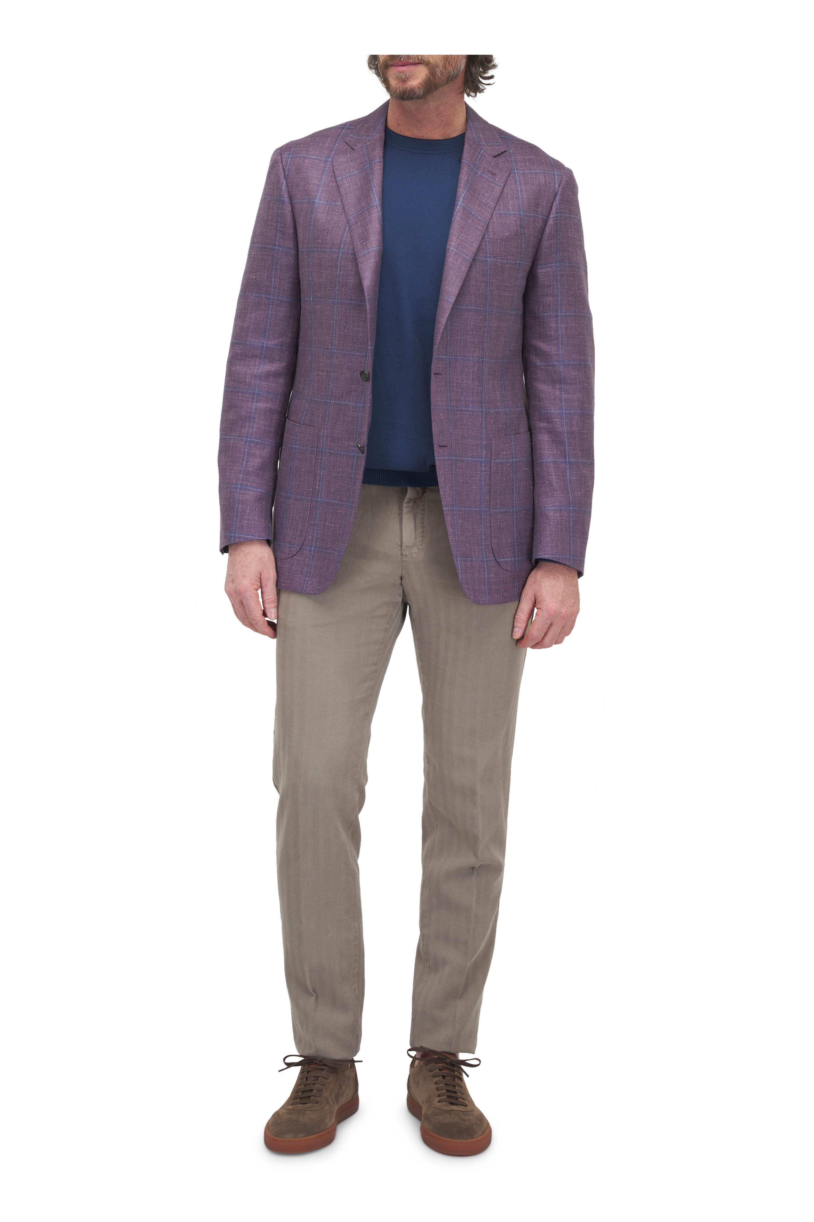 Canali - Sand Botanical Print Sport Shirt