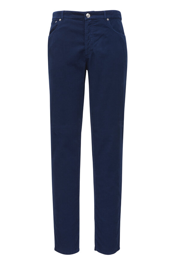 Brunello Cucinelli - Navy Blue Cotton Cargo Slim Fit Pant Brunello Cucinelli - Navy Blue Cotton Cargo Slim Fit Pant