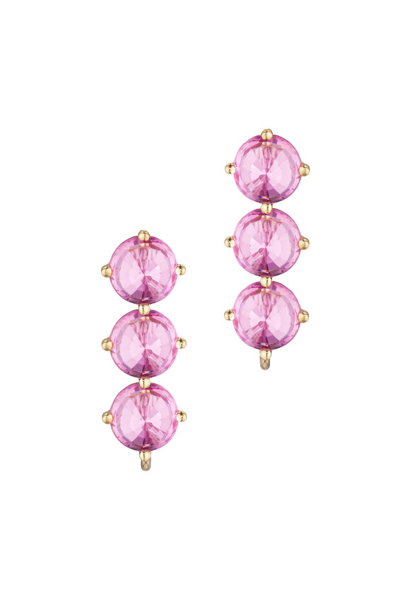Paolo Costagli - 18K Yellow Gold Pink Sapphire Ear Toppers