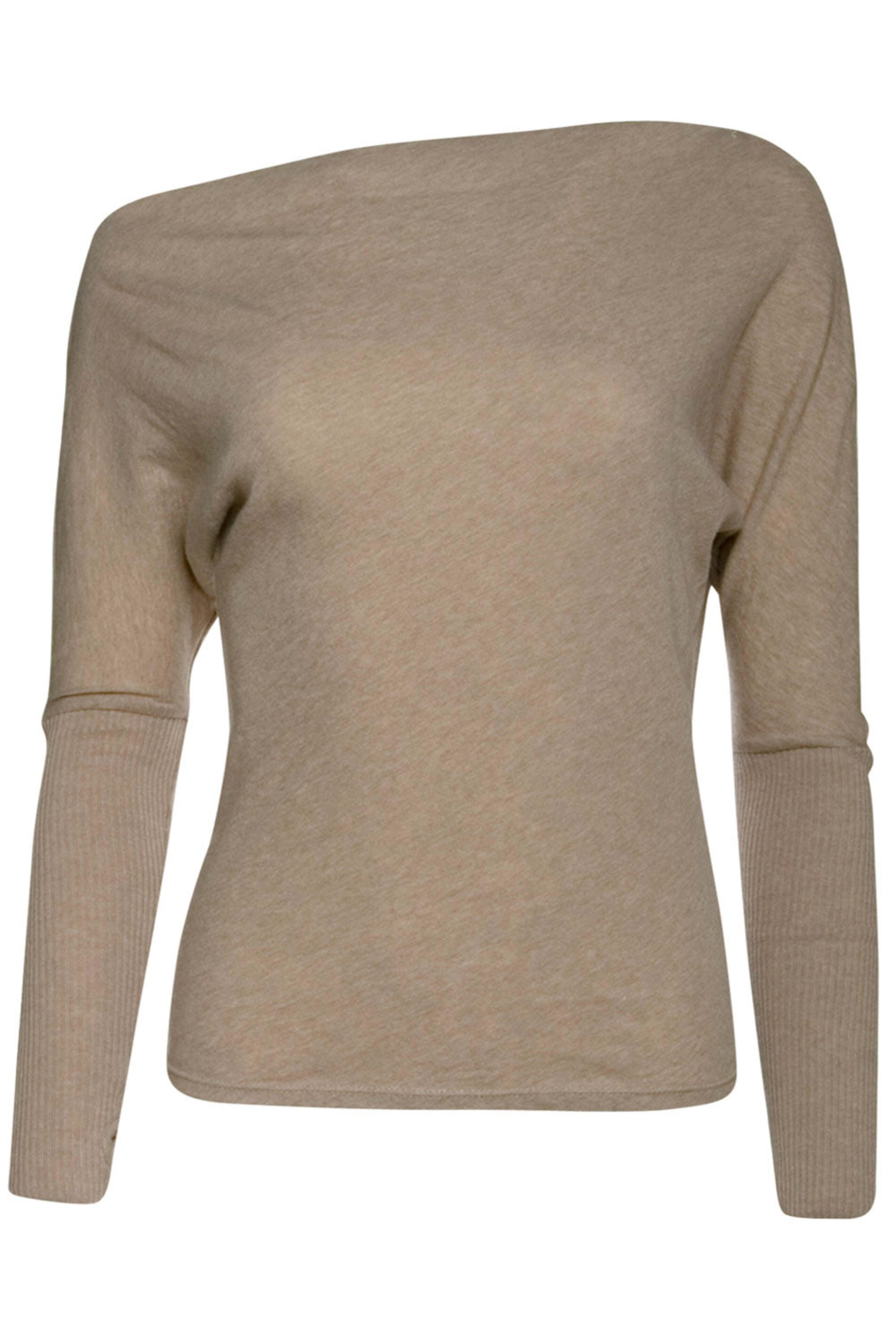 Enza Costa - Khaki Cashmere Off The Shoulder Top